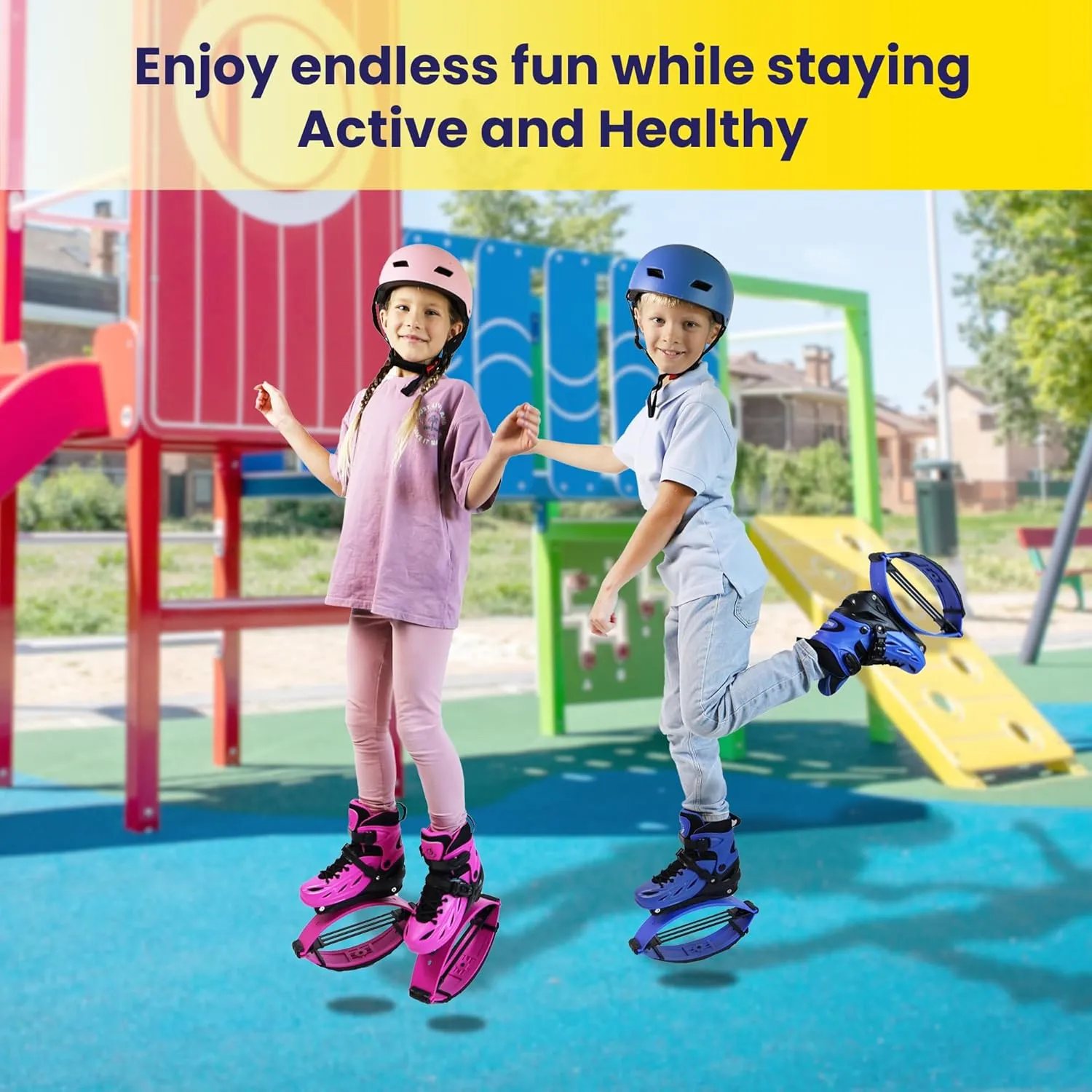 New Bounce Jumping Shoes for Kids - Premium Moon Shoes, Kangaroo Jumping Shoes, Safe and Adjustable Fit, Bouncing Shoes for Exercise and Fun