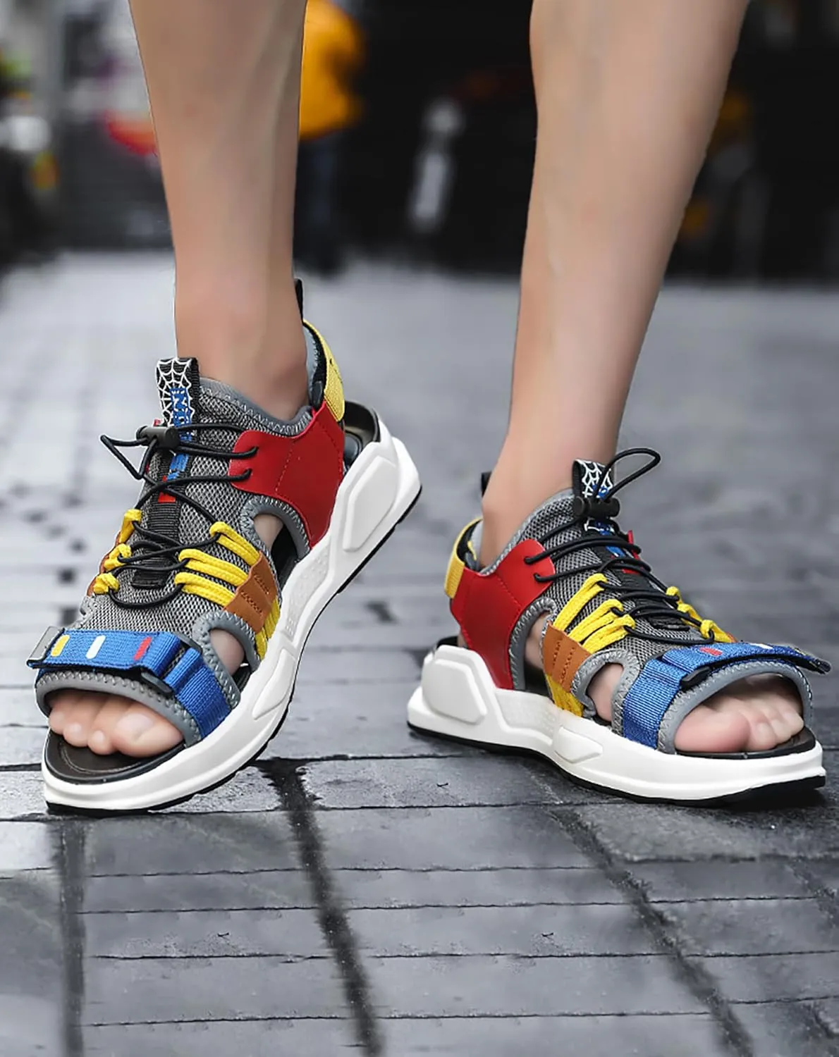 Niepce Inc Streetwear Open Toe Men's Summer Adjustable Outdoor Sandals