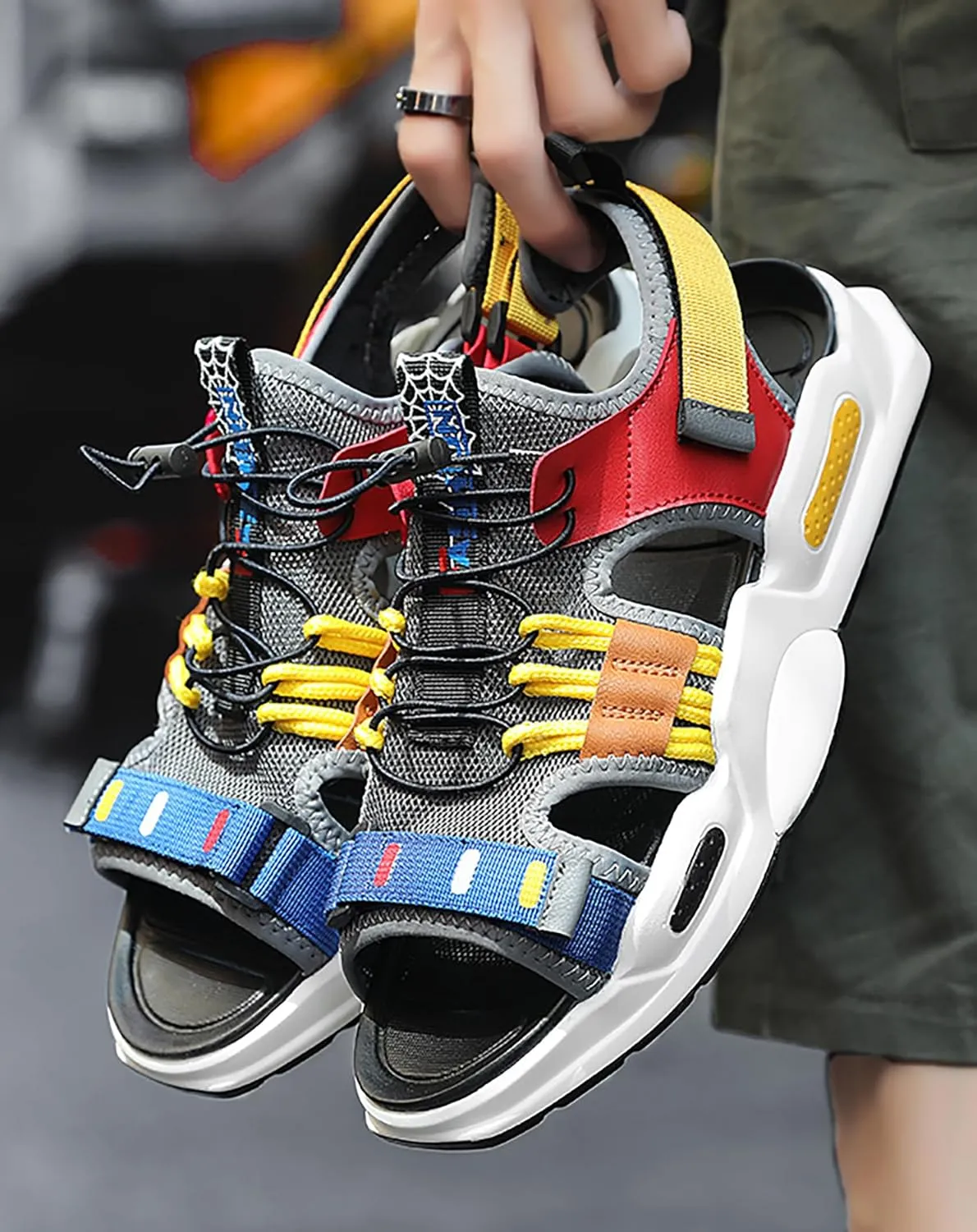 Niepce Inc Streetwear Open Toe Men's Summer Adjustable Outdoor Sandals