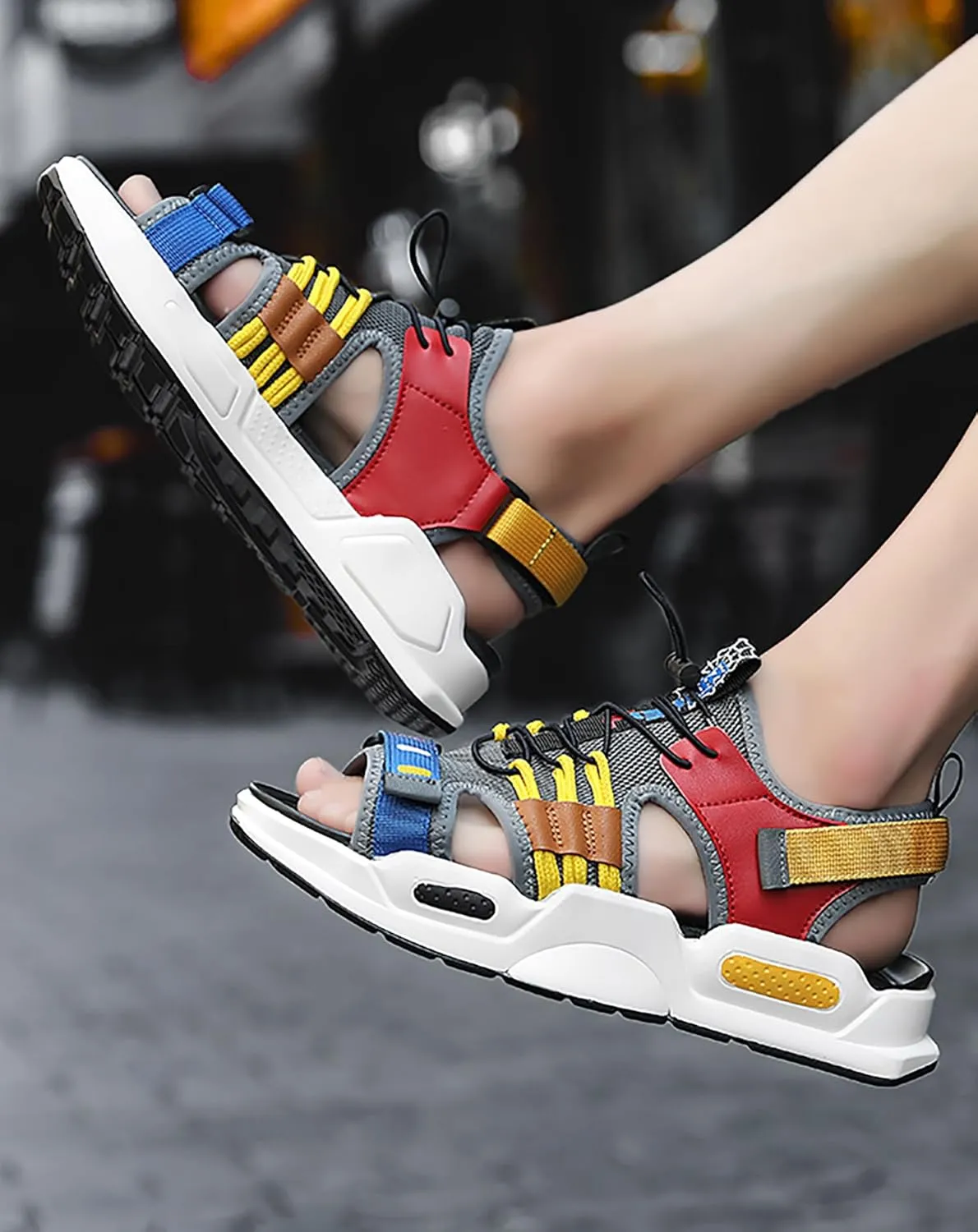 Niepce Inc Streetwear Open Toe Men's Summer Adjustable Outdoor Sandals