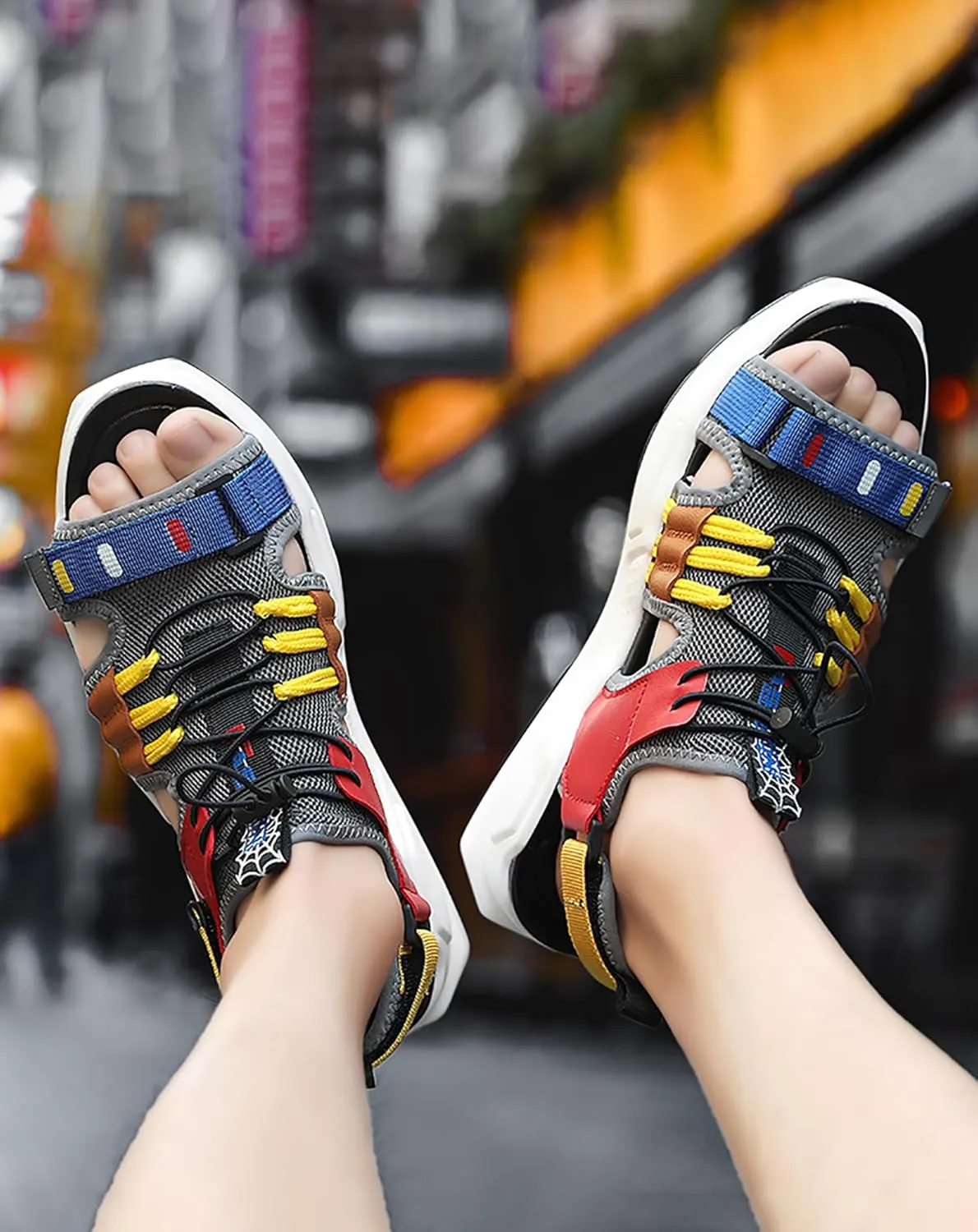 Niepce Inc Streetwear Open Toe Men's Summer Adjustable Outdoor Sandals