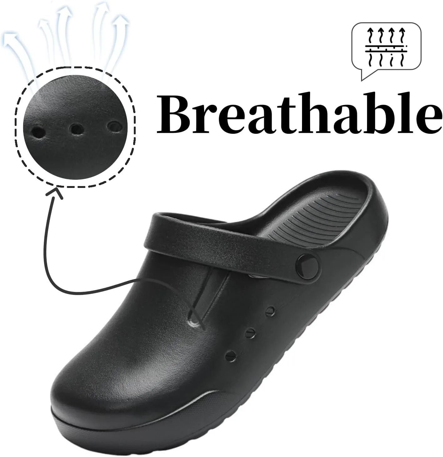 Nihaoya Clogs for Men and Womens Garden Shoes Slip-on Outdoor Beach Slippers Comfort Slip Resistant Sandals Lightweight Breathable