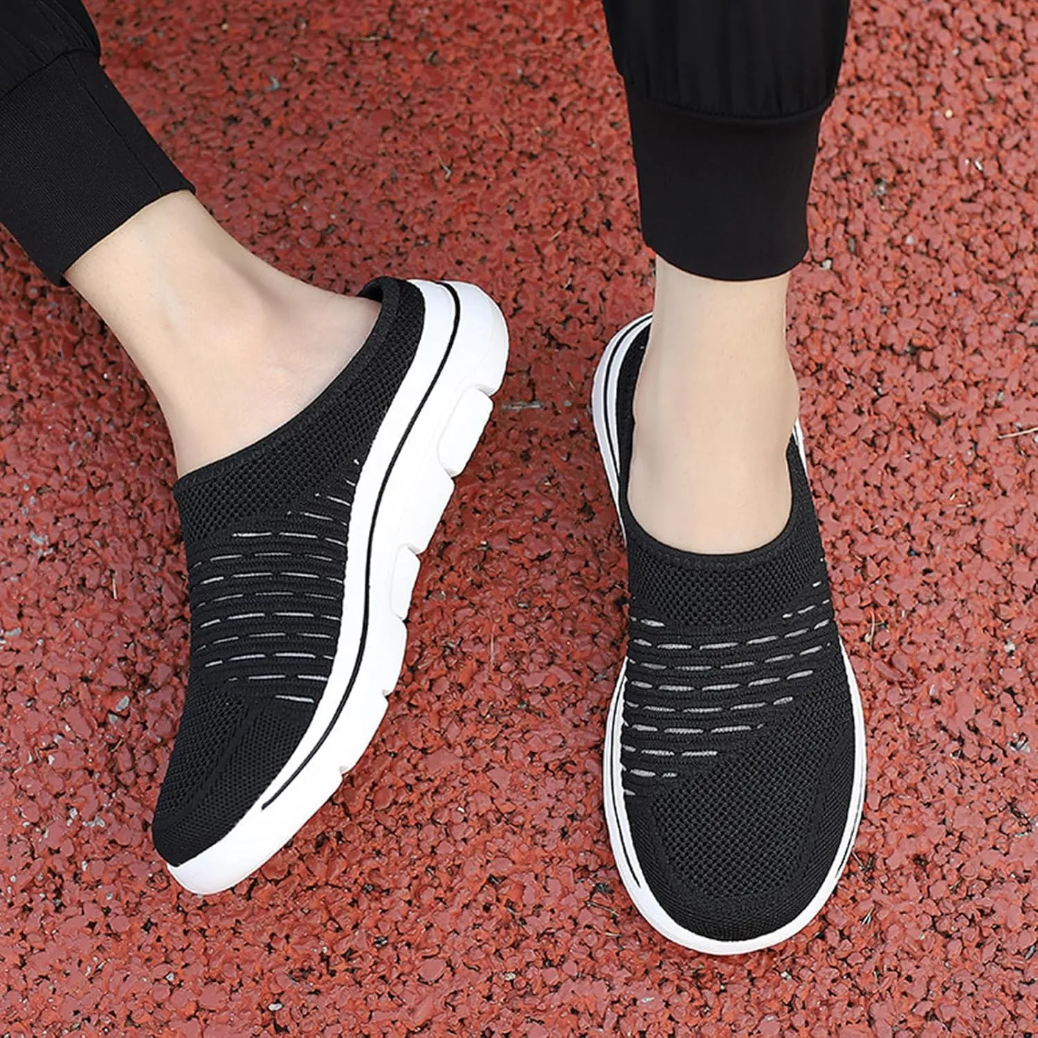 Non Slip Mules for Womens and Mens Mesh Breathable Soft Sole Slippers Arch Support Wedge Casual Comfortable Outdoor Sports Shoes