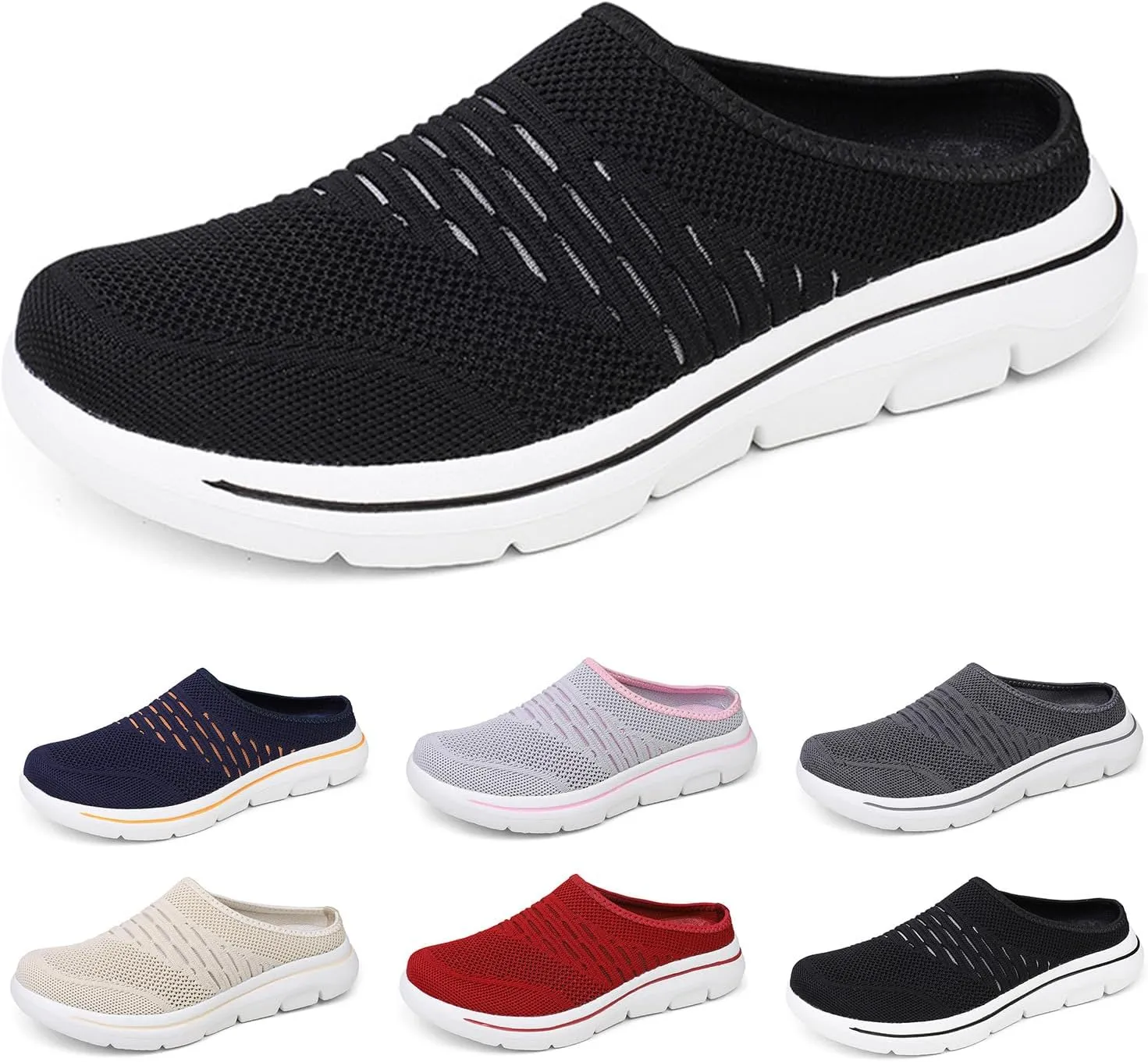 Non Slip Mules for Womens and Mens Mesh Breathable Soft Sole Slippers Arch Support Wedge Casual Comfortable Outdoor Sports Shoes