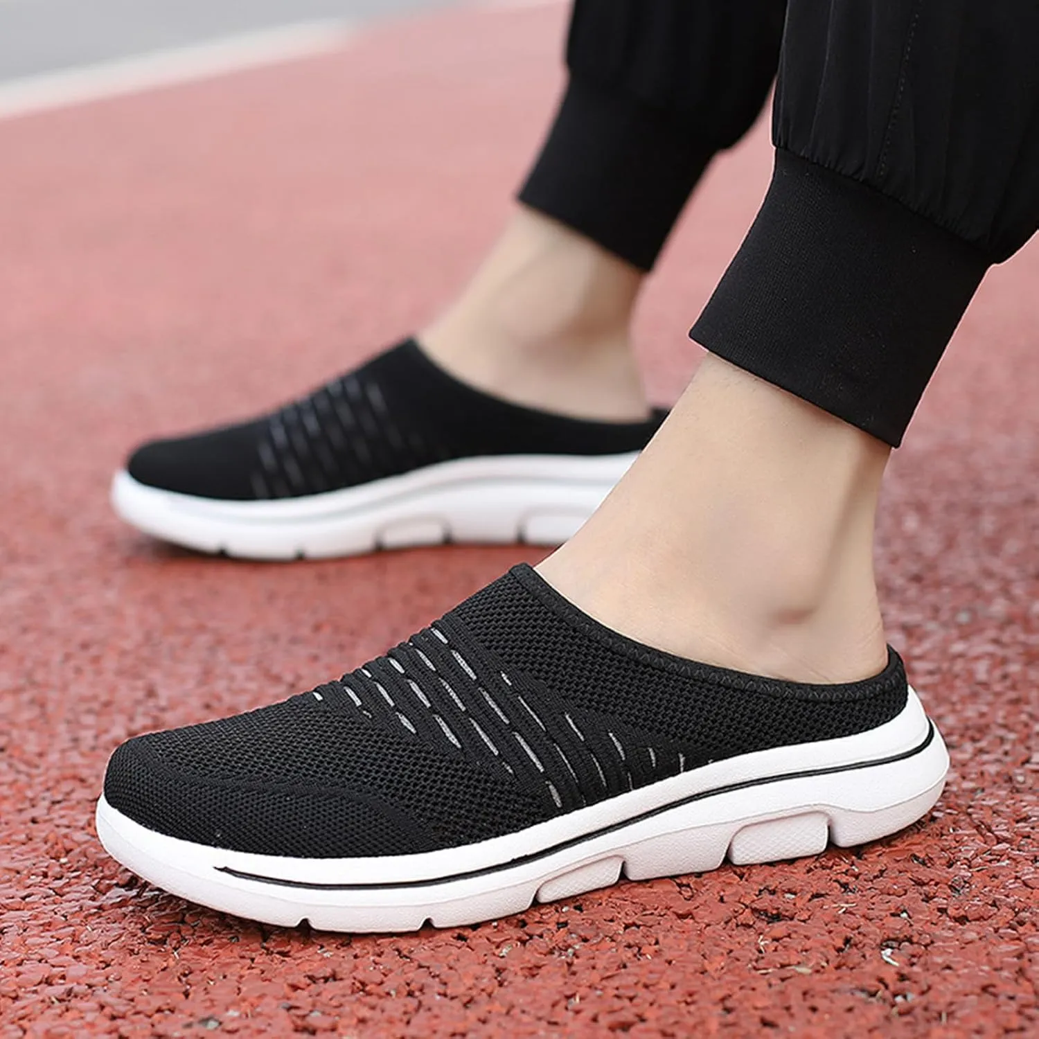 Non Slip Mules for Womens and Mens Mesh Breathable Soft Sole Slippers Arch Support Wedge Casual Comfortable Outdoor Sports Shoes
