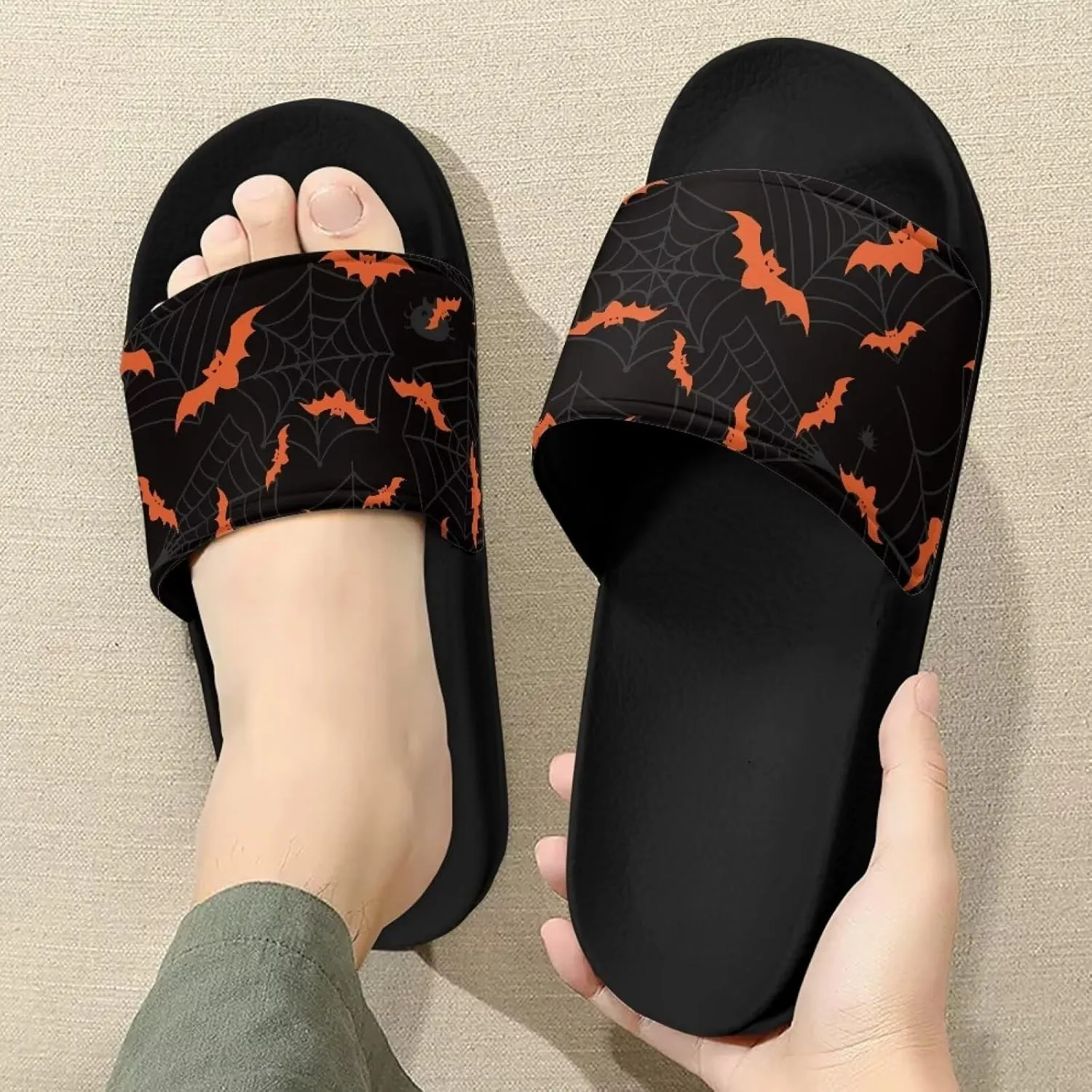 Non Slip Slippers for Women Open Toe Lightweight Soft Thick Sole Slides Sandals Single Band Beach Bathroom Sandals