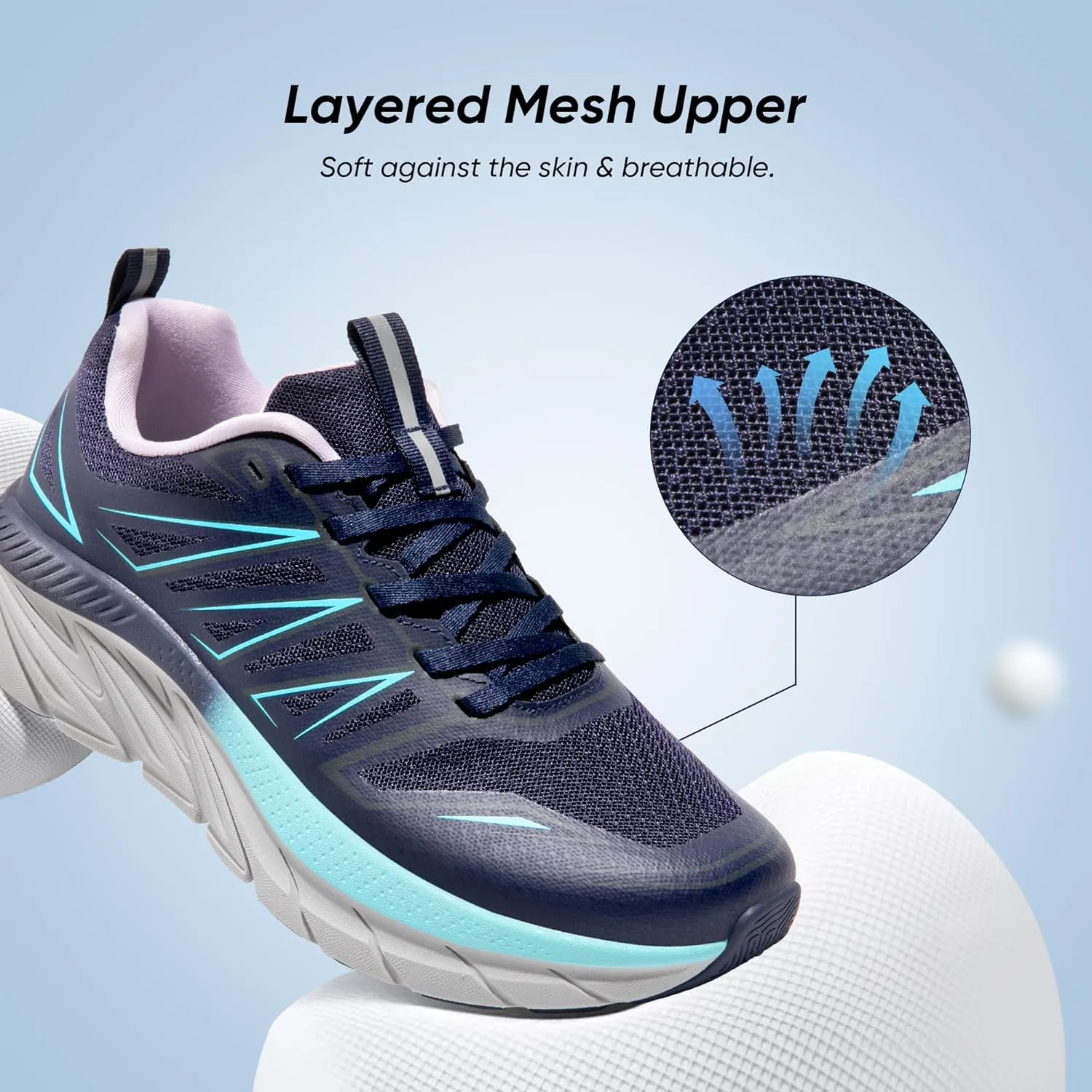 NORTIV 8 Women's Walking Shoes Running ActiveSwift Comfortable Tennis Breathable Non Slip Athletic Gym Workout Cross Training Sneakers.