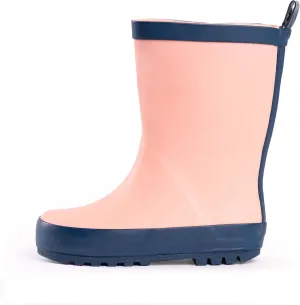 NORTY Rubber Rain Boots for Kids - Waterproof Rubber Boots Boys and Girls Solid & Printed Rainboots for Toddlers and Kids - Pink Navy