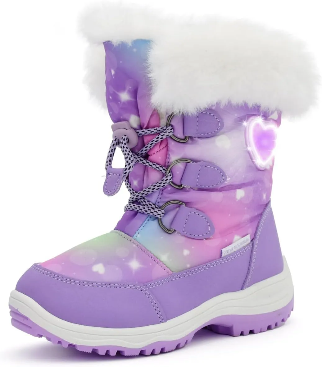 Nova Mountain Light Up Boots Boys Girls Little Kids Winter Snow Boots