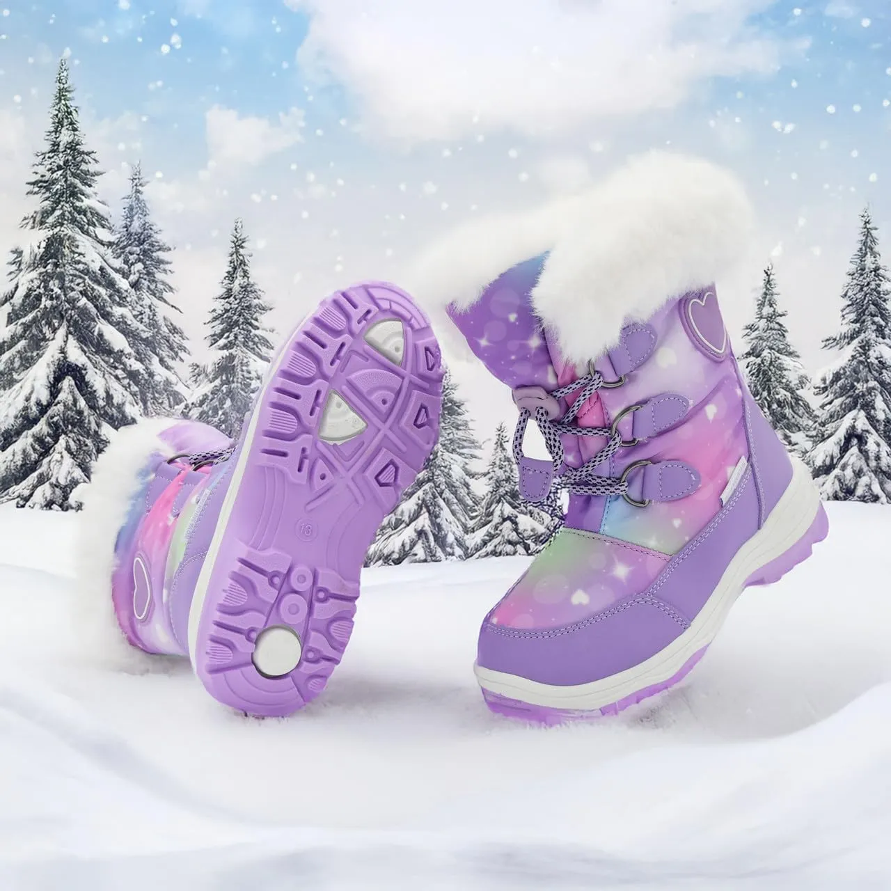 Nova Mountain Light Up Boots Boys Girls Little Kids Winter Snow Boots