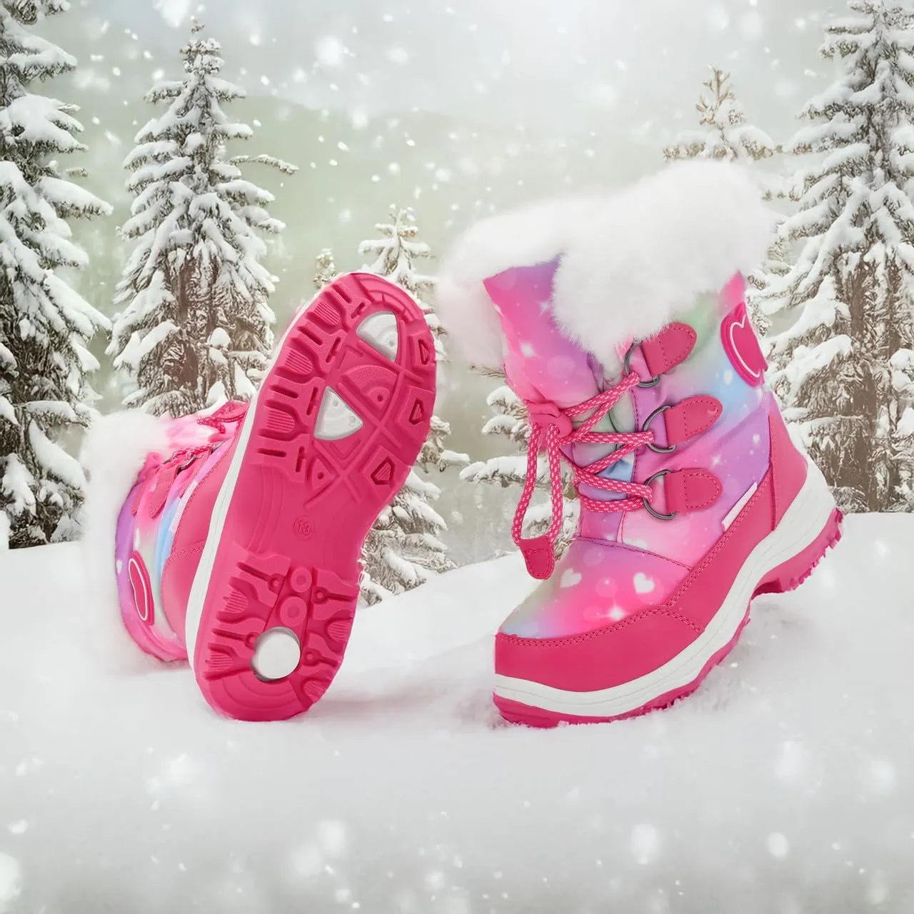 Nova Mountain Light Up Boots Boys Girls Little Kids Winter Snow Boots