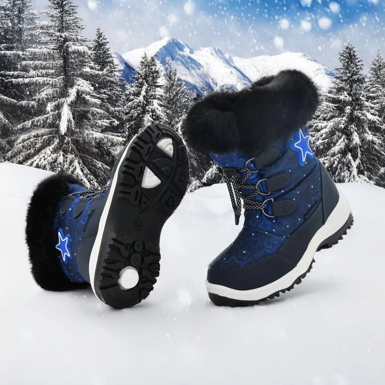 Nova Mountain Light Up Boots Boys Girls Little Kids Winter Snow Boots