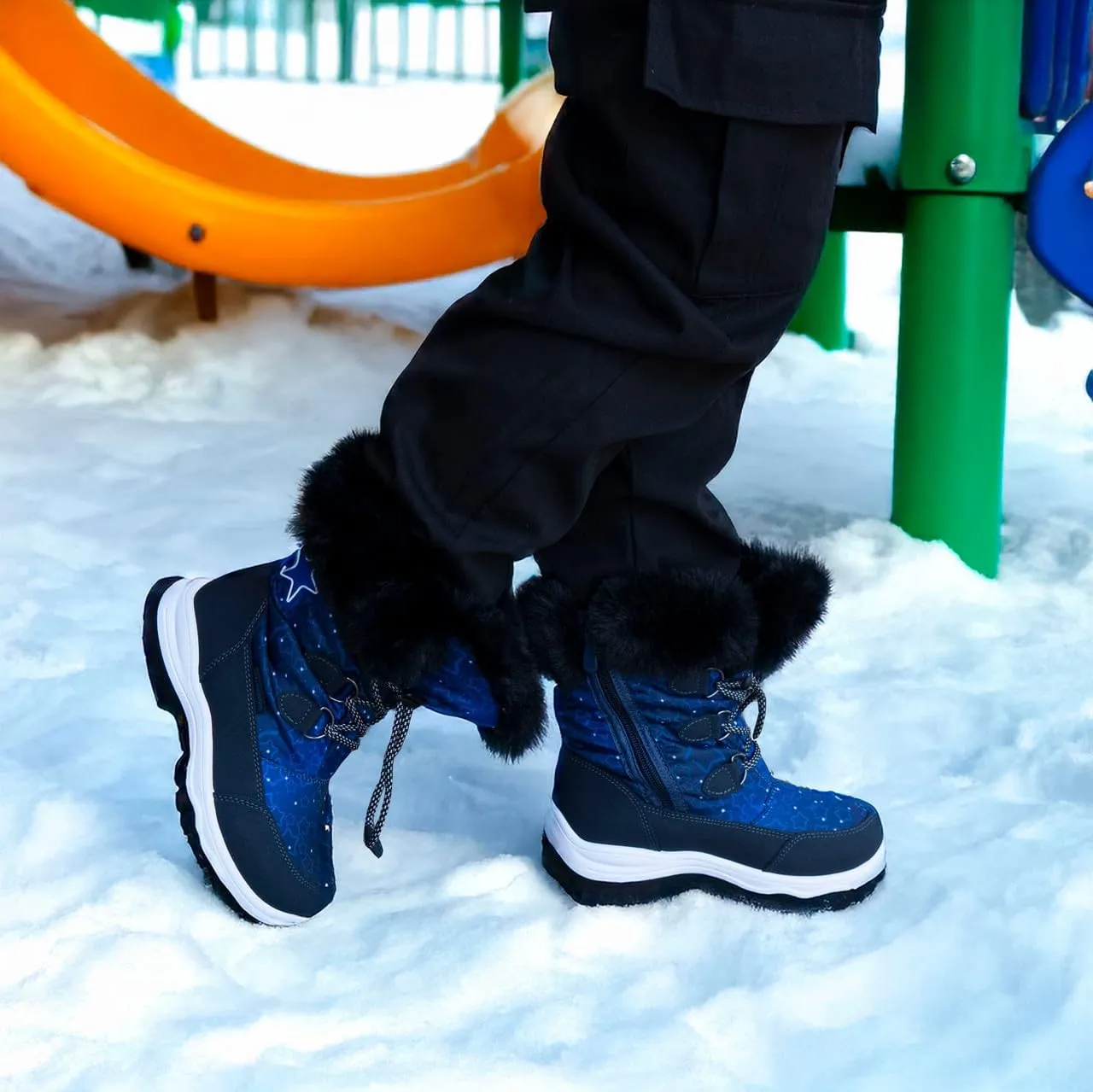 Nova Mountain Light Up Boots Boys Girls Little Kids Winter Snow Boots
