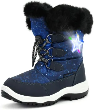 Nova Mountain Light Up Boots Boys Girls Little Kids Winter Snow Boots