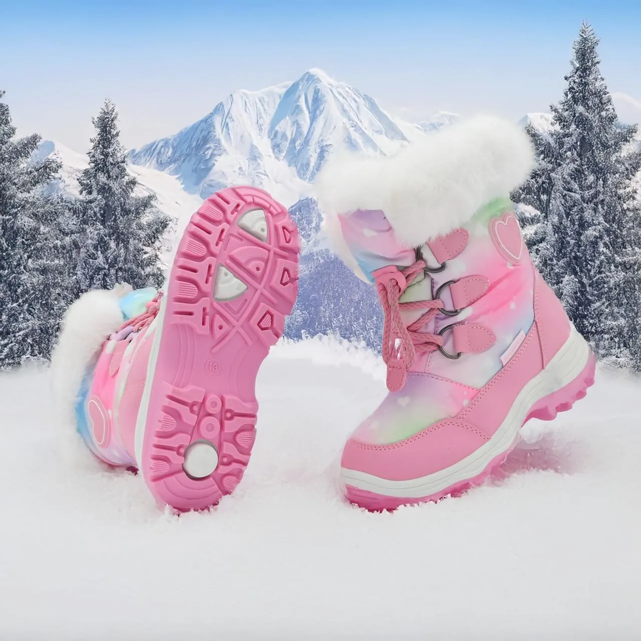 Nova Mountain Light Up Boots Boys Girls Little Kids Winter Snow Boots