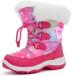 Nova Mountain Light Up Boots Boys Girls Little Kids Winter Snow Boots