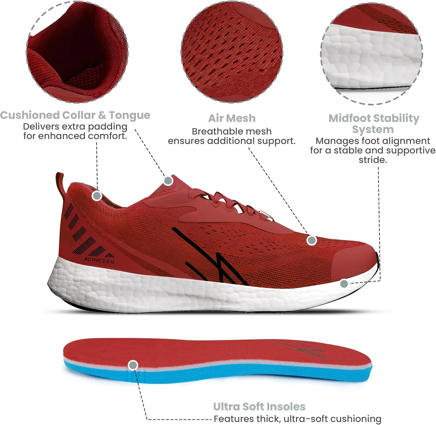 NY Threads Men's Running Shoes Comfortable and Lightweight Casual Sneakers