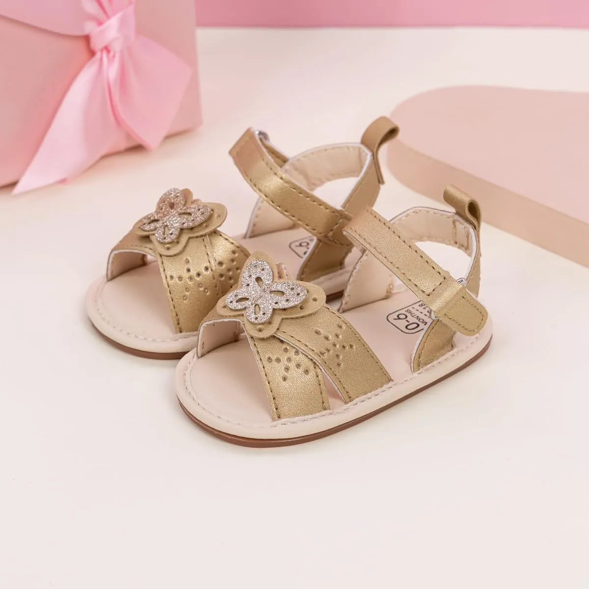Oamico Baby Girl Sandals Infant Soft Anti-Slip Rubber Sole Casual Beach Sandals Newborn Bowknot Outdoor First Walker Summer Shoes for Baby Girls Flat Sandal