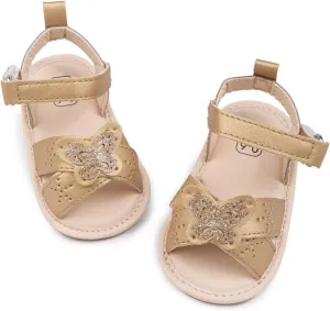 Oamico Baby Girl Sandals Infant Soft Anti-Slip Rubber Sole Casual Beach Sandals Newborn Bowknot Outdoor First Walker Summer Shoes for Baby Girls Flat Sandal