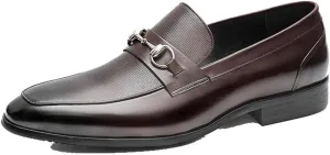 Office Formal Shoes，Urban Work Office Business Leather Shoes Men's Loafers Flat Driving Shoes with,Red- 41/UK 7.5/US 8