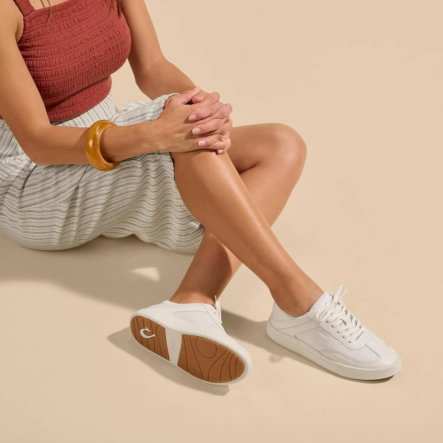 OLUKAI Ha'upu Hulu Women’s Court Sneakers, Tennis Shoes for Everyday Wear, All-Day Comfort & Supportive Shoe