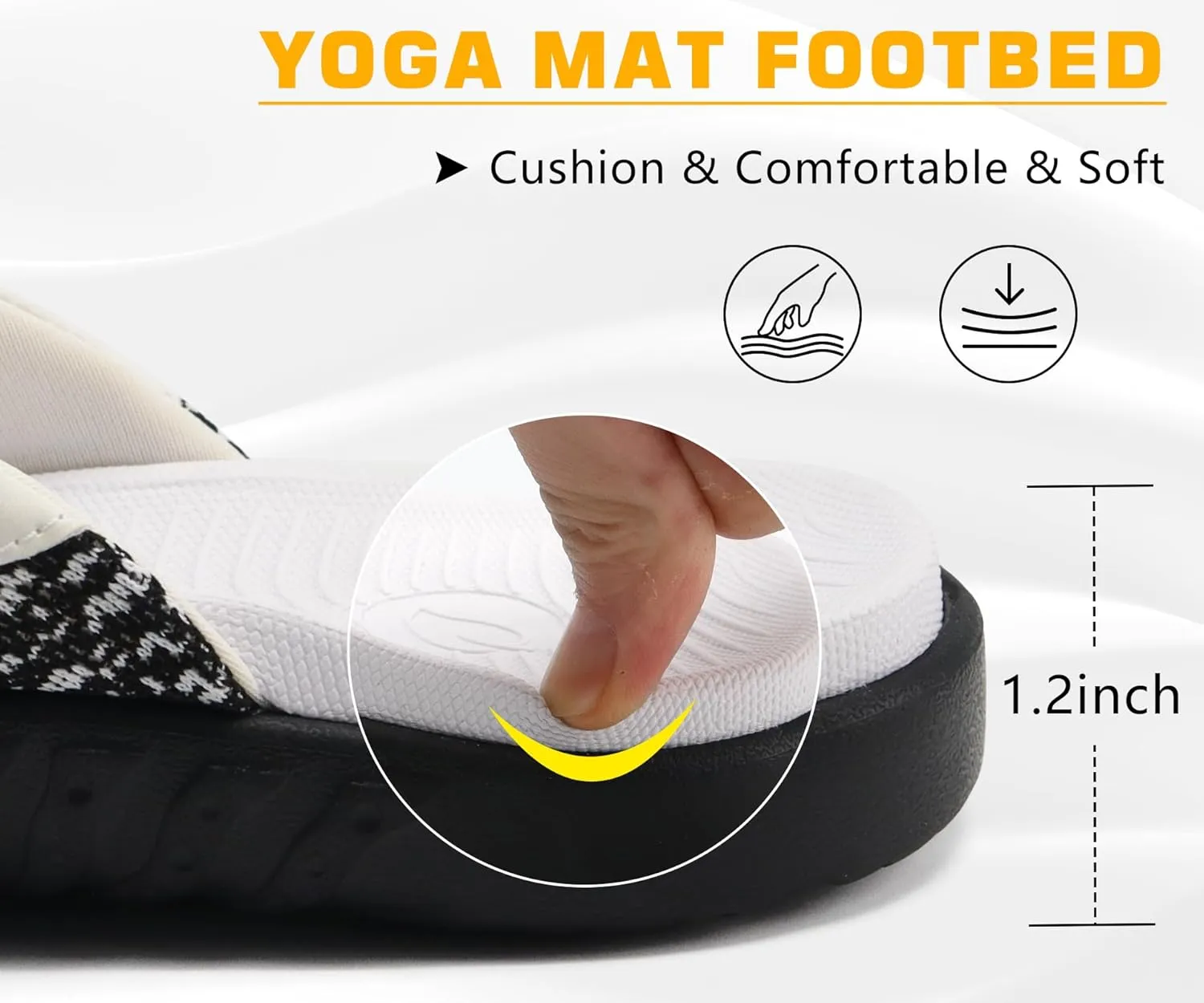 ONCAI Mens Flip Flop Open Toe Athletic Straps Orthotic Summer Plantar Fasciitis Sport Sandals with Soft Cushion Arch Support Size 7.5-15