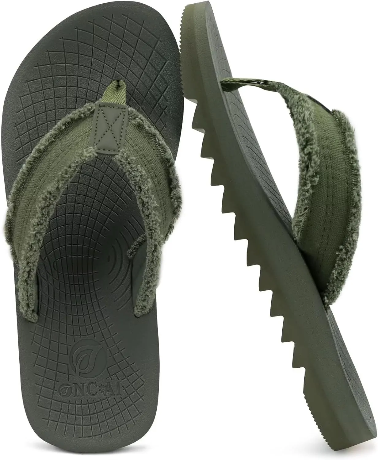 ONCAI Mens Flip Flops Summer Beach Walking Flip Flops Comfortable Soft Lightweight Recovery Cushion Slip On Sandals Size 7-15