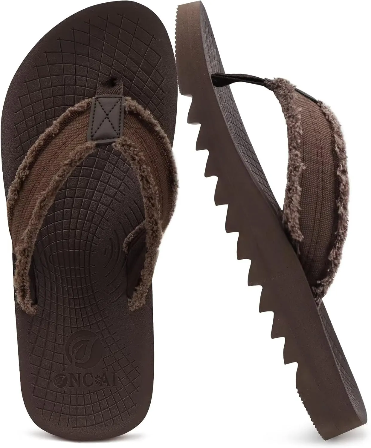 ONCAI Mens Flip Flops Summer Beach Walking Flip Flops Comfortable Soft Lightweight Recovery Cushion Slip On Sandals Size 7-15