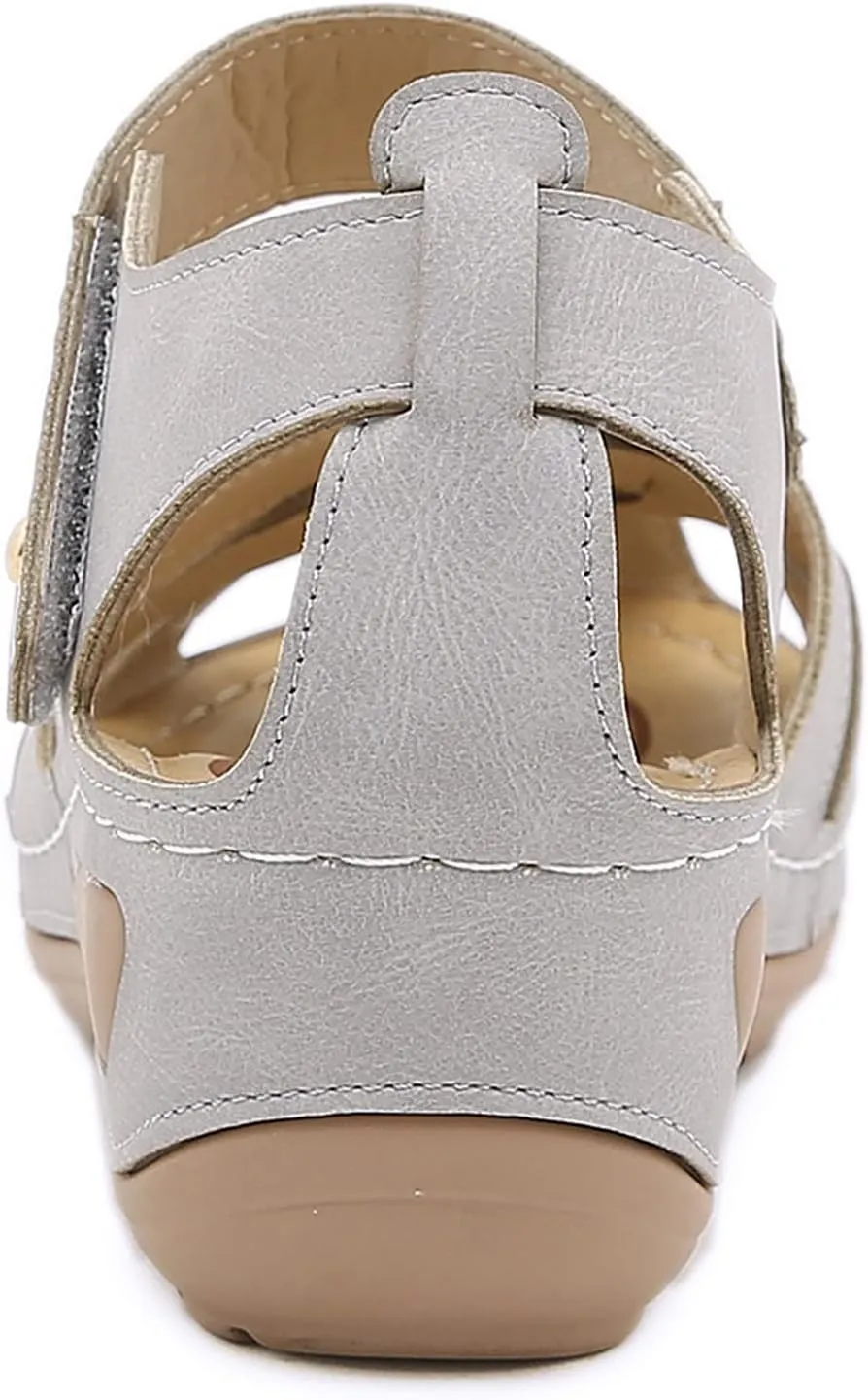 Orthopedic Sandals for Women High Heel Bohemian Elastic Ankle Strap Classic Summer Anti Slip Soft Shoes