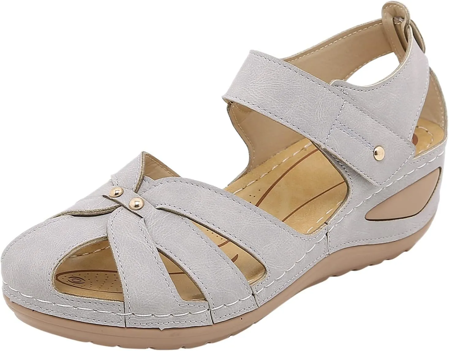 Orthopedic Sandals for Women High Heel Bohemian Elastic Ankle Strap Classic Summer Anti Slip Soft Shoes