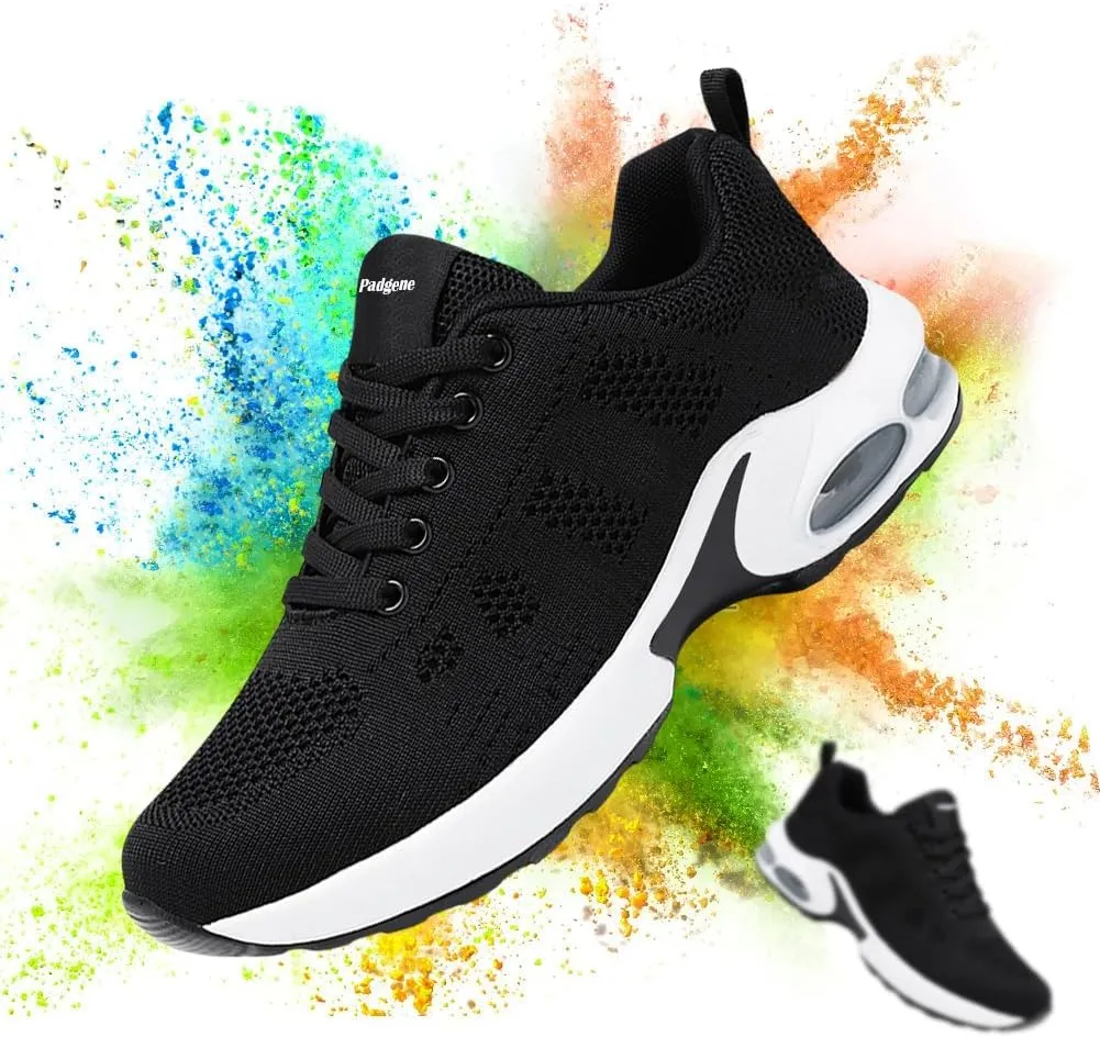 Padgene Womens Sneakers Air Cushion Running Shoes Lightweight Tennis Walking Shoes Mesh Breathable Gym Work Fashion Sneakers Athletic Comfortable Casual