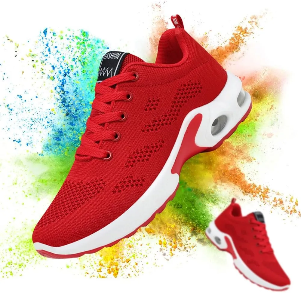 Padgene Womens Sneakers Air Cushion Running Shoes Lightweight Tennis Walking Shoes Mesh Breathable Gym Work Fashion Sneakers Athletic Comfortable Casual