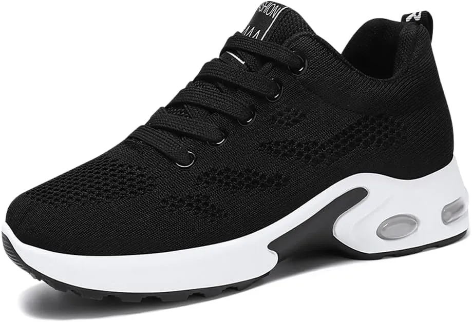 Padgene Womens Sneakers Air Cushion Running Shoes Lightweight Tennis Walking Shoes Mesh Breathable Gym Work Fashion Sneakers Athletic Comfortable Casual