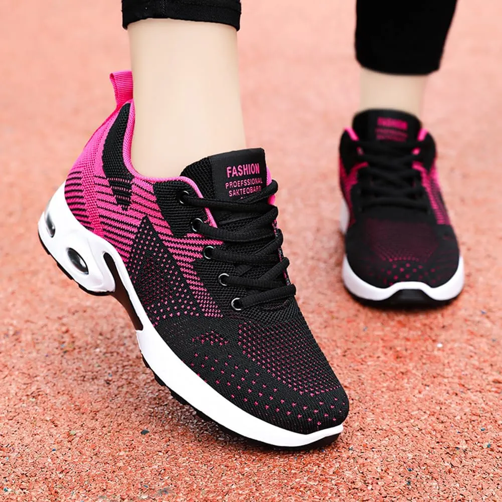 Padgene Womens Sneakers Air Cushion Running Shoes Lightweight Tennis Walking Shoes Mesh Breathable Gym Work Fashion Sneakers Athletic Comfortable Casual