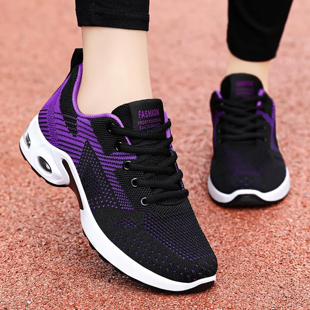 Padgene Womens Sneakers Air Cushion Running Shoes Lightweight Tennis Walking Shoes Mesh Breathable Gym Work Fashion Sneakers Athletic Comfortable Casual