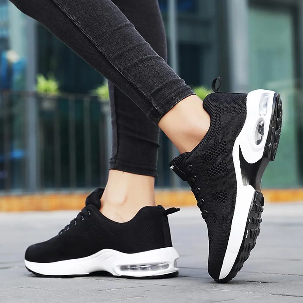 Padgene Womens Sneakers Air Cushion Running Shoes Lightweight Tennis Walking Shoes Mesh Breathable Gym Work Fashion Sneakers Athletic Comfortable Casual