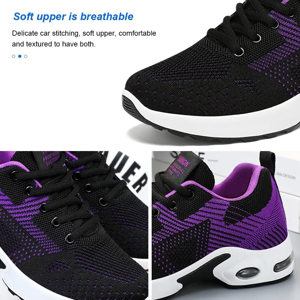 Padgene Womens Sneakers Air Cushion Running Shoes Lightweight Tennis Walking Shoes Mesh Breathable Gym Work Fashion Sneakers Athletic Comfortable Casual