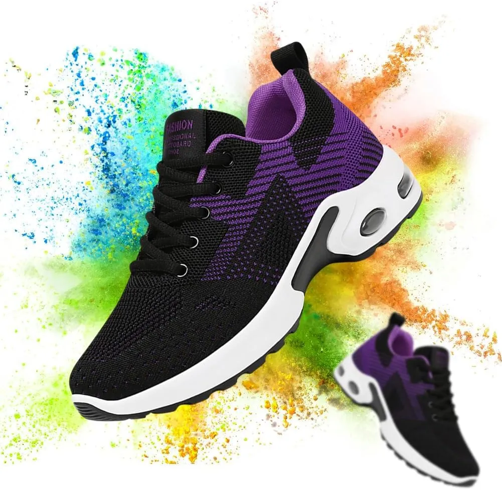 Padgene Womens Sneakers Air Cushion Running Shoes Lightweight Tennis Walking Shoes Mesh Breathable Gym Work Fashion Sneakers Athletic Comfortable Casual