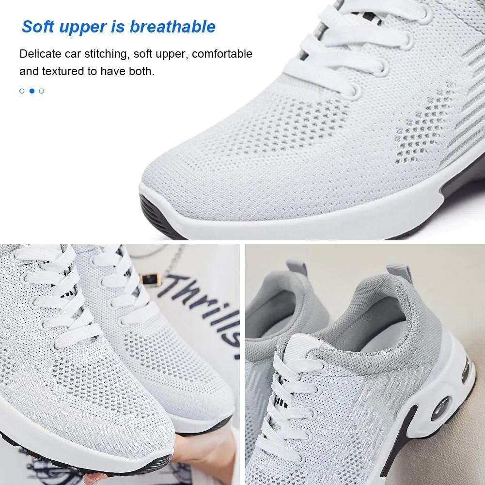 Padgene Womens Sneakers Air Cushion Running Shoes Lightweight Tennis Walking Shoes Mesh Breathable Gym Work Fashion Sneakers Athletic Comfortable Casual