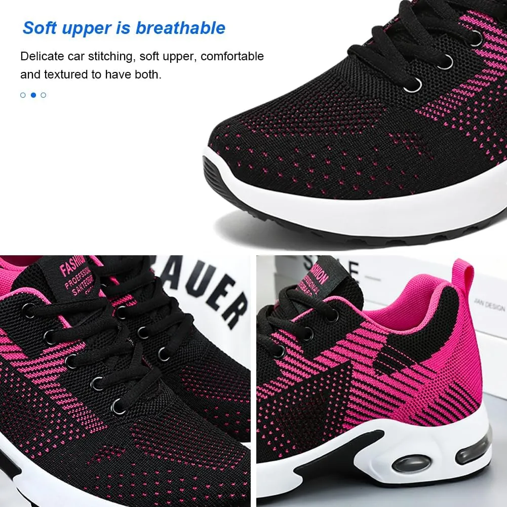 Padgene Womens Sneakers Air Cushion Running Shoes Lightweight Tennis Walking Shoes Mesh Breathable Gym Work Fashion Sneakers Athletic Comfortable Casual