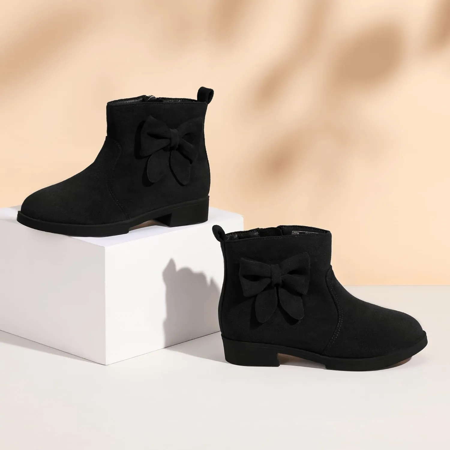 PANDANINJIA Toddler/Little Kid Girl's Sofia Sweet Short Ankle Boots Bowknot Side Zipper Dress Booties