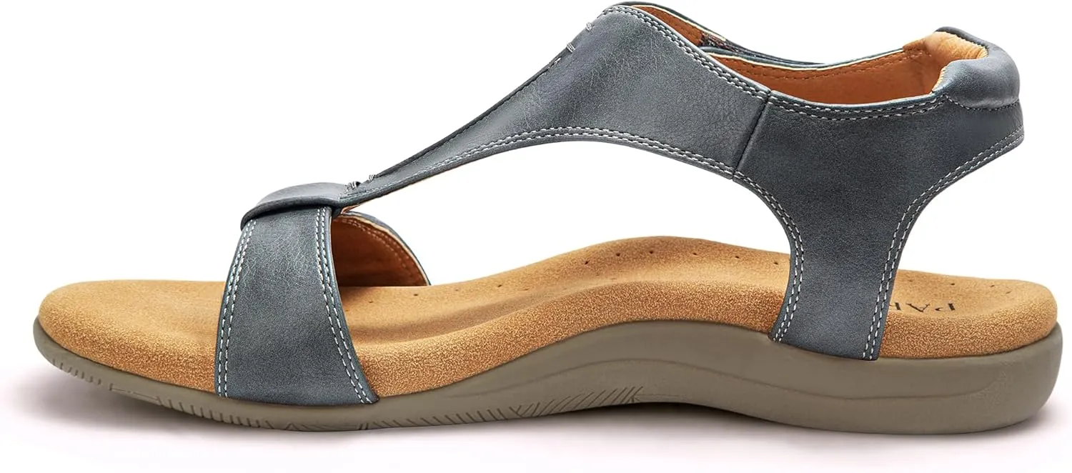 PARTY Women's Open Toe Sandals Arch Support and Adjustable Straps Comfortable Sandals for Walking
