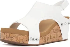 PARTY Women's Wedge Sandals With Buckle Ankle Strap for Dressy Summer