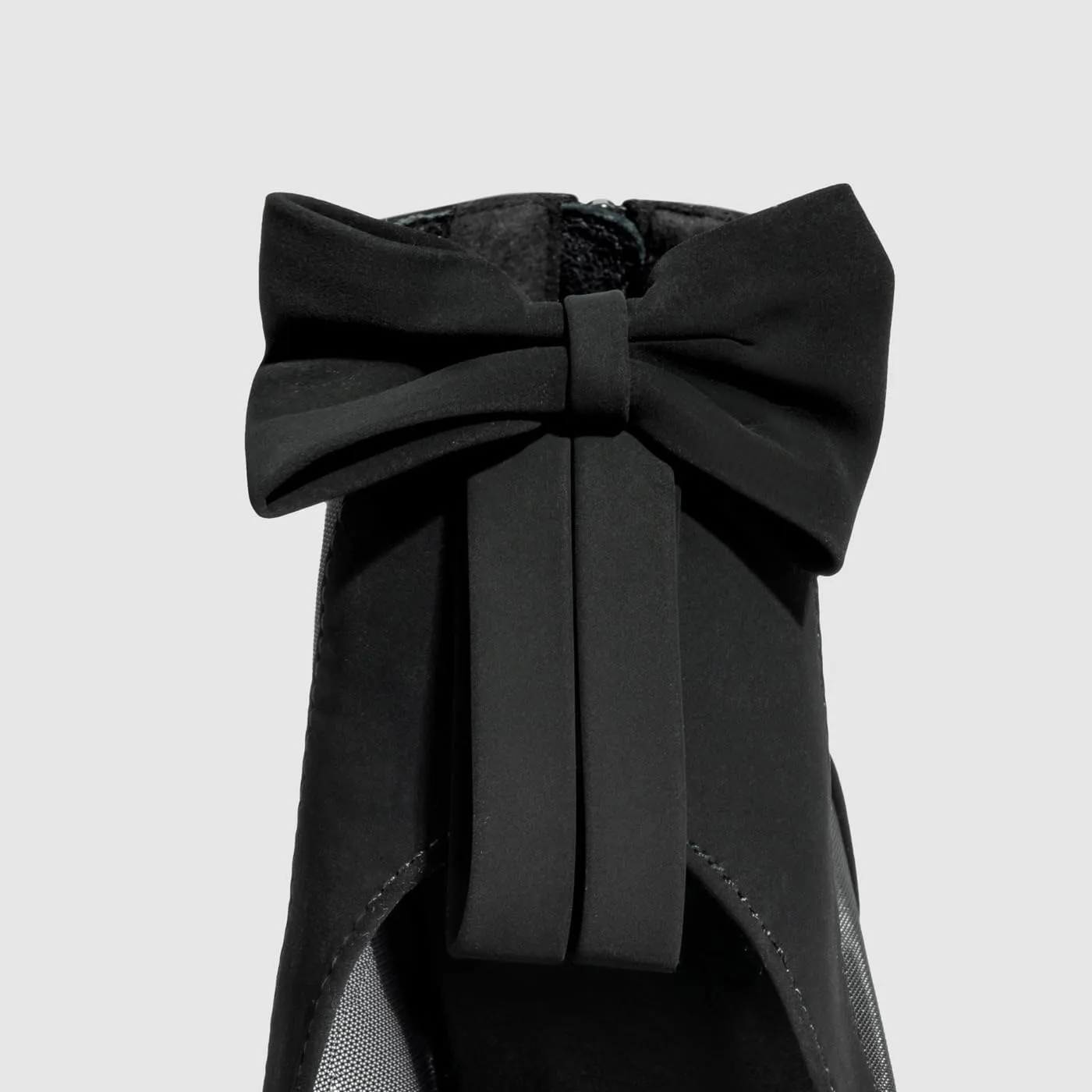 Peep Toe Chunky Block Heel Mesh Sandals Bowtie Cutout Back Zipper Sexy Ankle Boots Sandals Comfortable Dressy Date Business Party Shoes