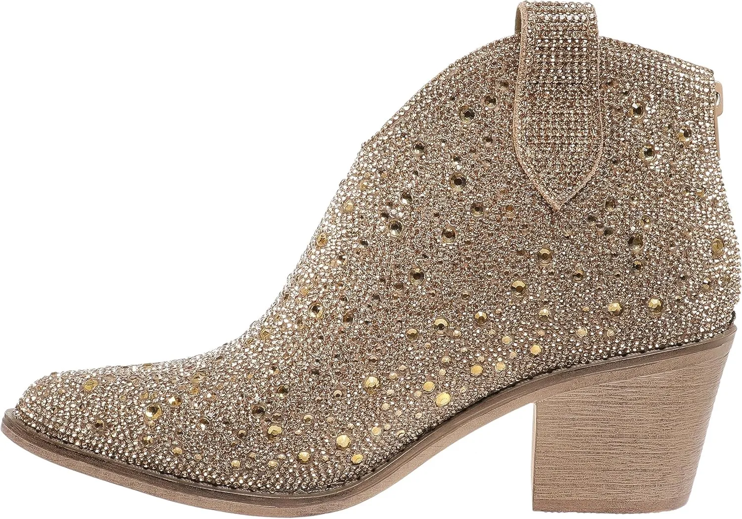 Pierre Dumas Women's Wilder-26 Rhinestone Chunky Heel Ankle Bootie