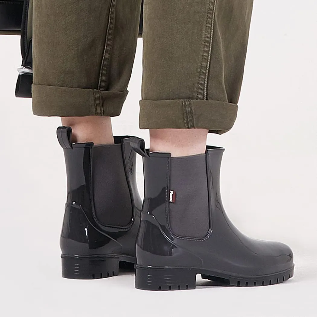 planone Short Rain Boots Women Fashion Waterproof Chelsea Boots for Women Light Outdoor Garden Shoes Ankle Muck Boots for Ladies Non Slip Work Shoes Rubber Boots with Premium Comfort Insole