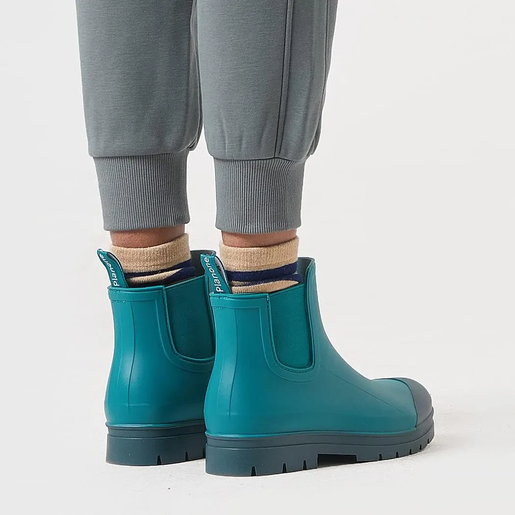 Planone Short Rain Boots Women Wide Width Fashion Waterproof Chelsea Boots for Women Matte Outdoor Garden Shoes Ankle Muck Boots for Ladies Non Slip Work Shoes Rubber Boots with Premium Comfort Insole