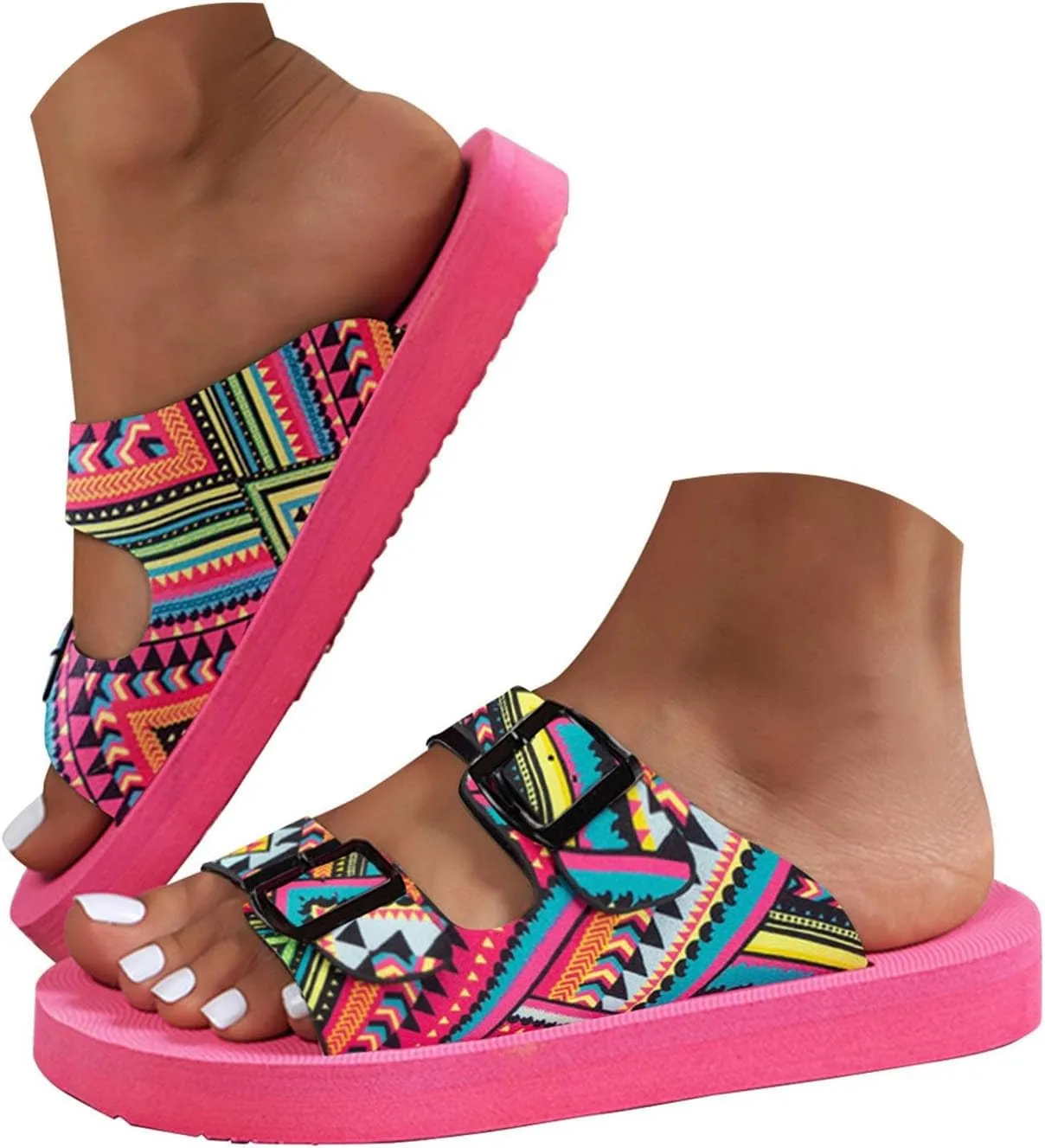 Platform Sandals Women Buckle Strap Open Toe Platform Wedge Sandals Comfort Soft Cushion Trendy Outdoor Women Sandals Dressy