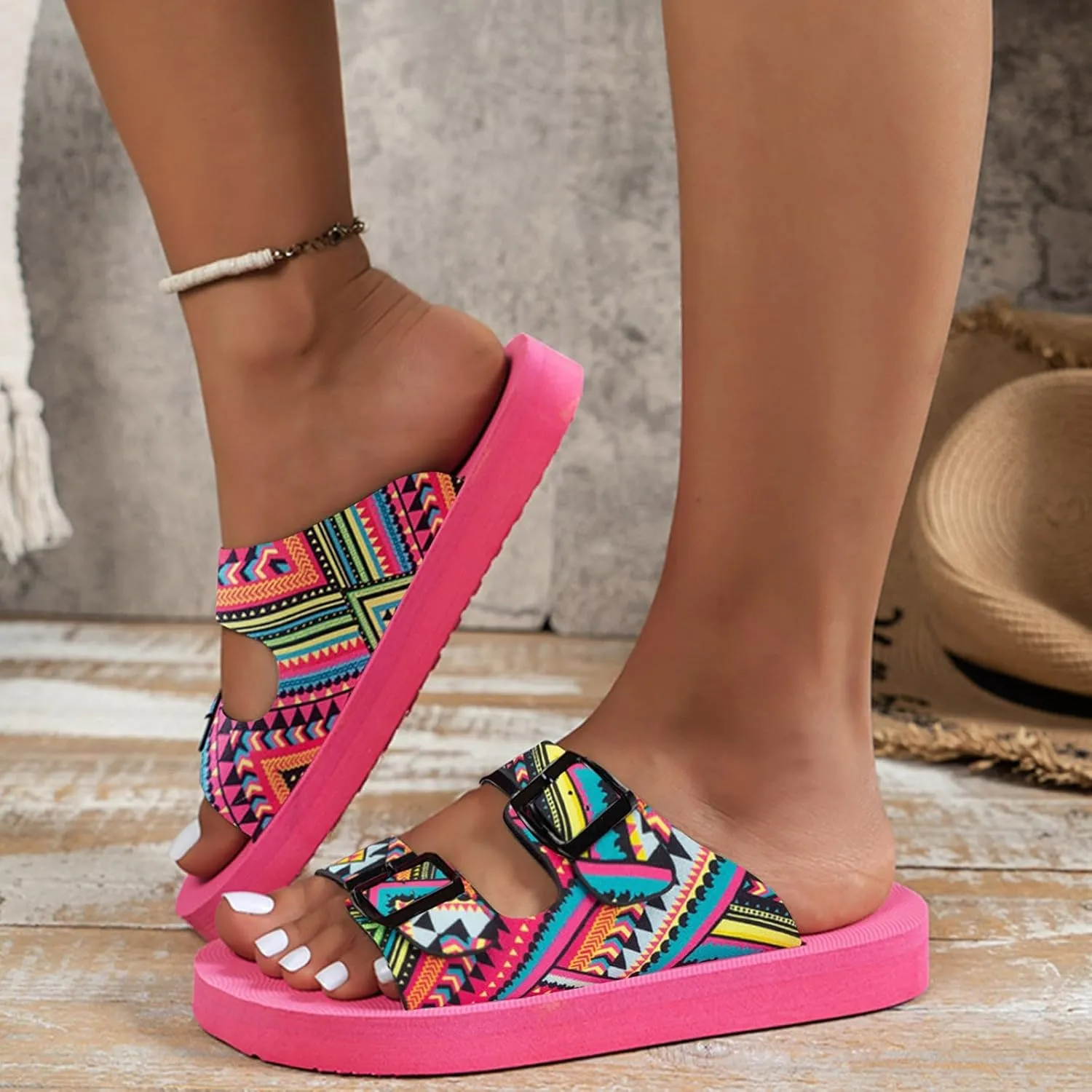 Platform Sandals Women Buckle Strap Open Toe Platform Wedge Sandals Comfort Soft Cushion Trendy Outdoor Women Sandals Dressy