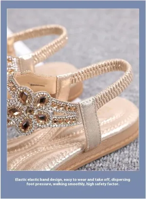 Plus Size Cool Sandals Shui Zuan Women's Summer Slope Fashion Lady Bohemian Fairy Wind with Skirt Shoes